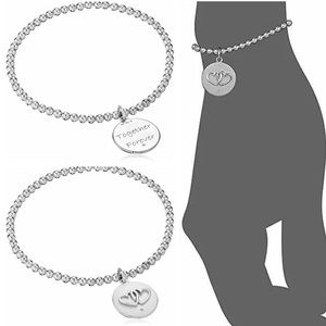 New Diamond Sterling Silver .925K Beaded Bracelet